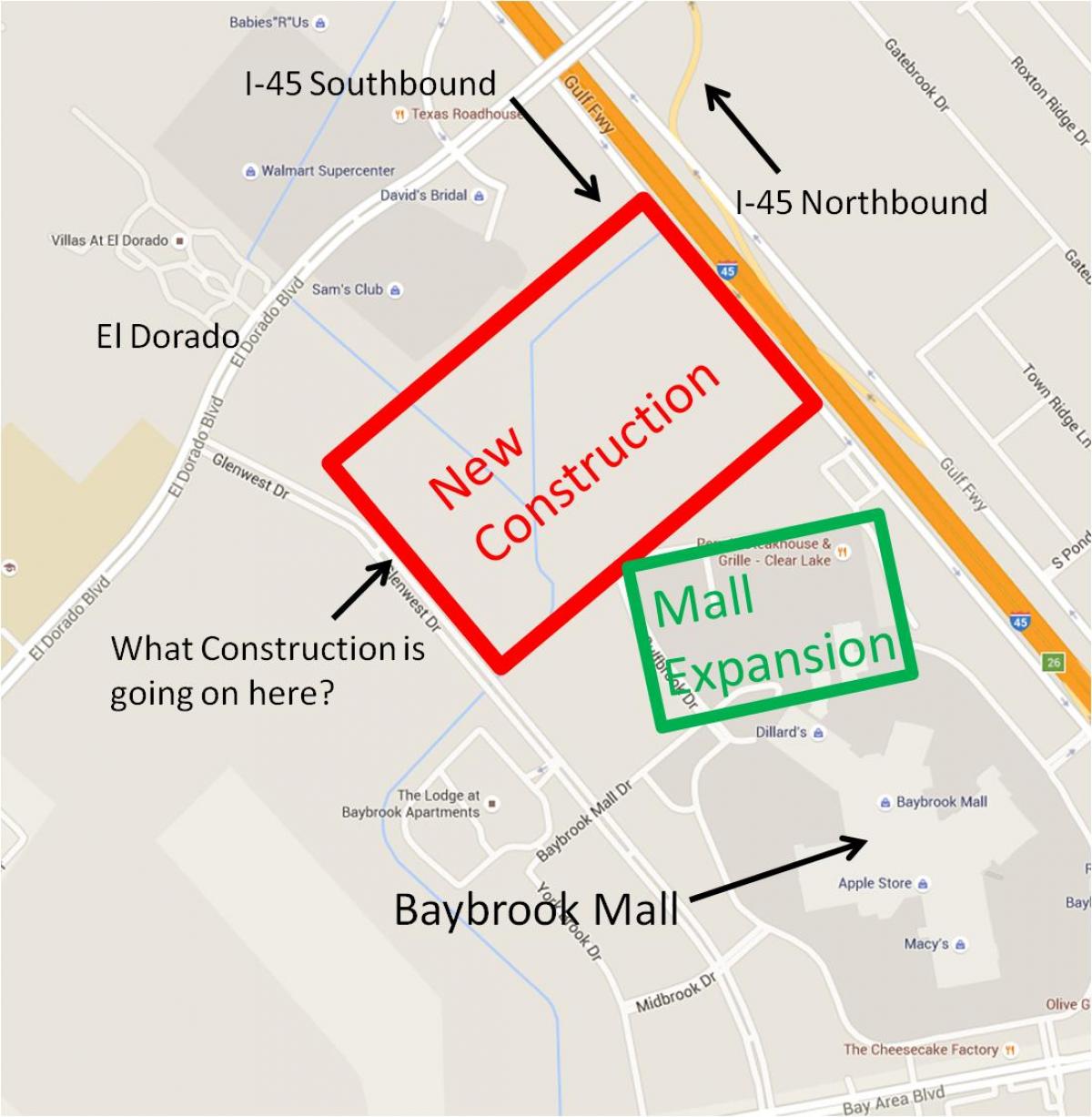 kart av Baybrook mall