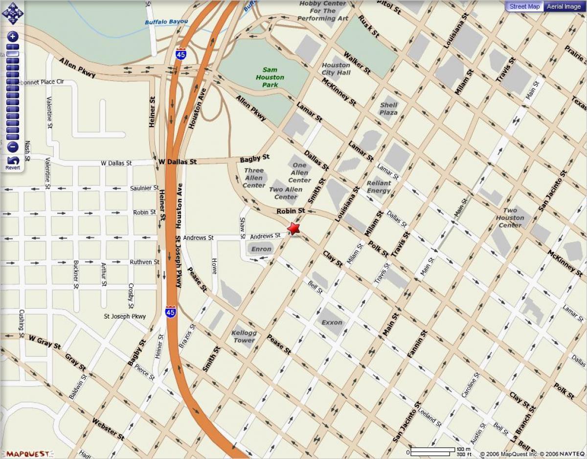 kart over downtown Houston