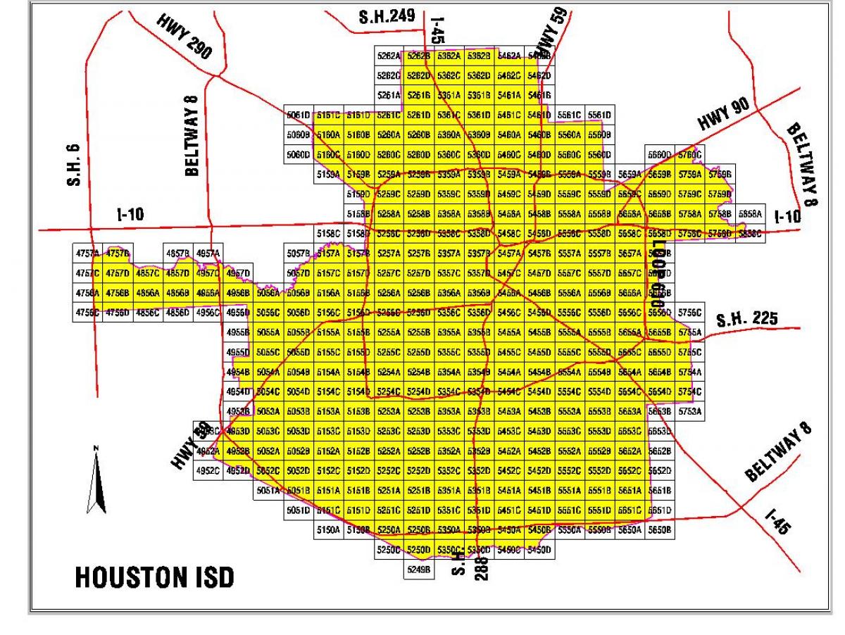 Houston-området school district kart