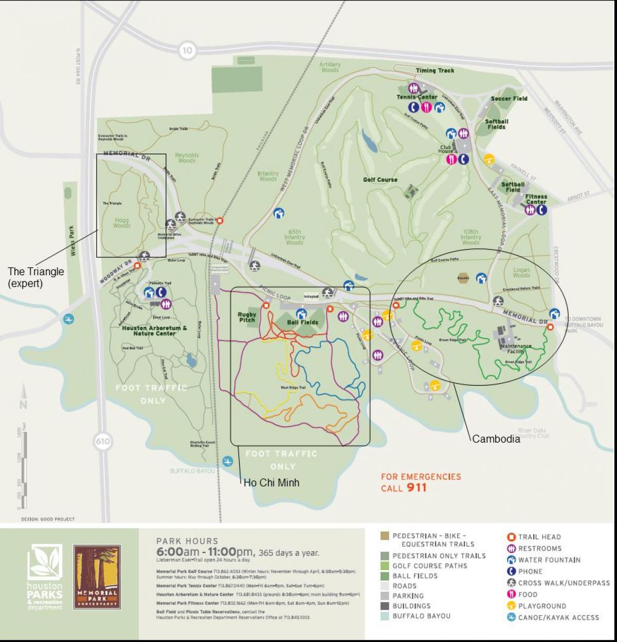 kart av Memorial park, Houston