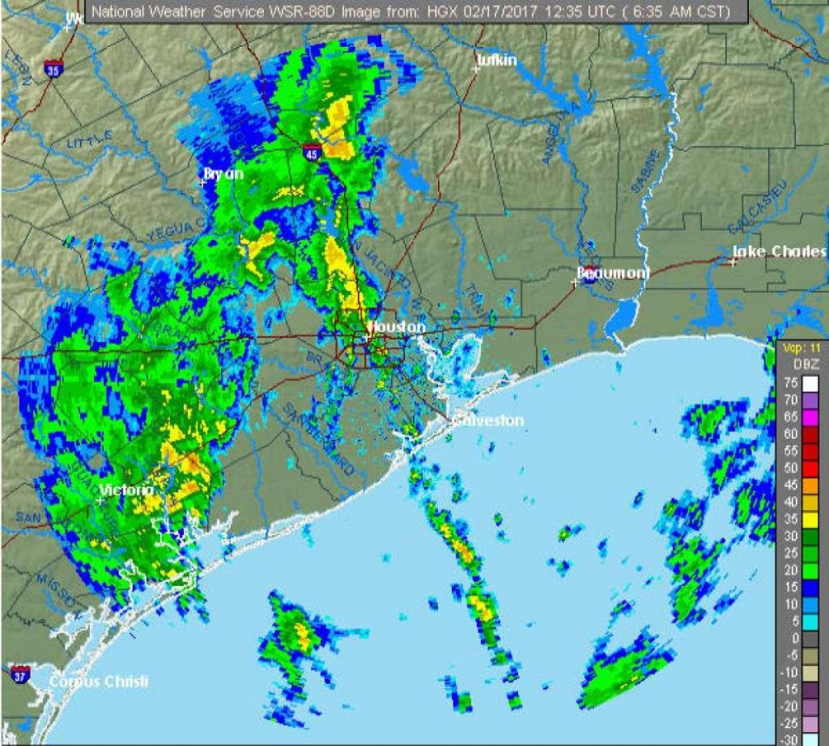 regn kart Houston