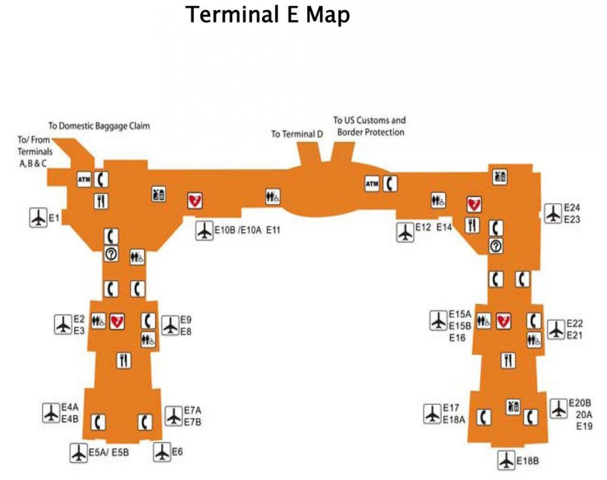 Houston flyplass terminal e kart
