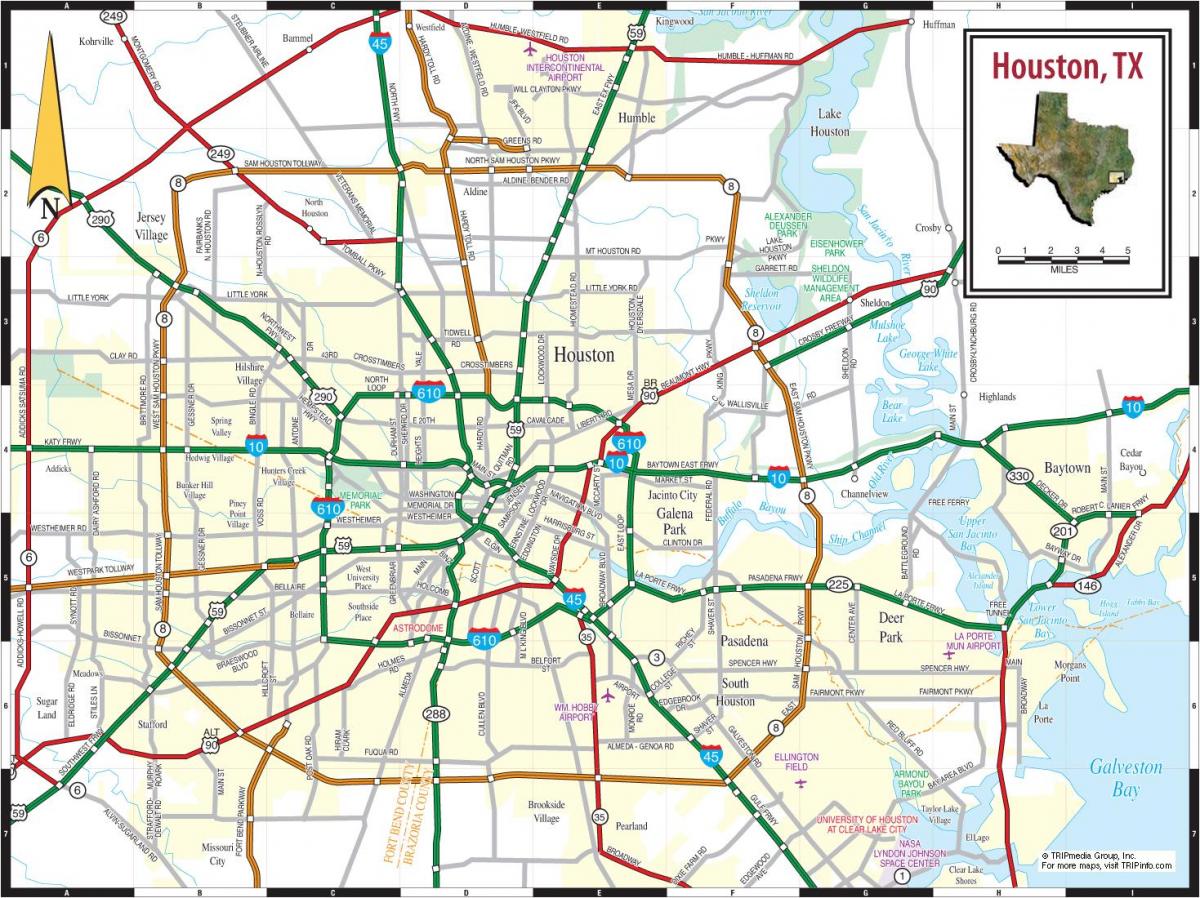 Houston på texas kart
