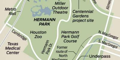 Kart av Hermann park