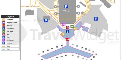 Kart over Houston flyplass