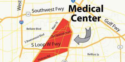 Kart over Houston medical center