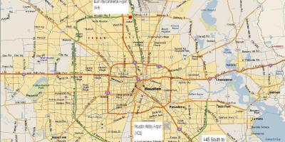 Kart over Houston metro området